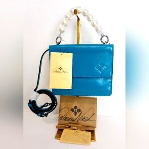 NWT Patricia Nash Leather Veolia Crossbody Purse, Pearl Handle, Turquoise